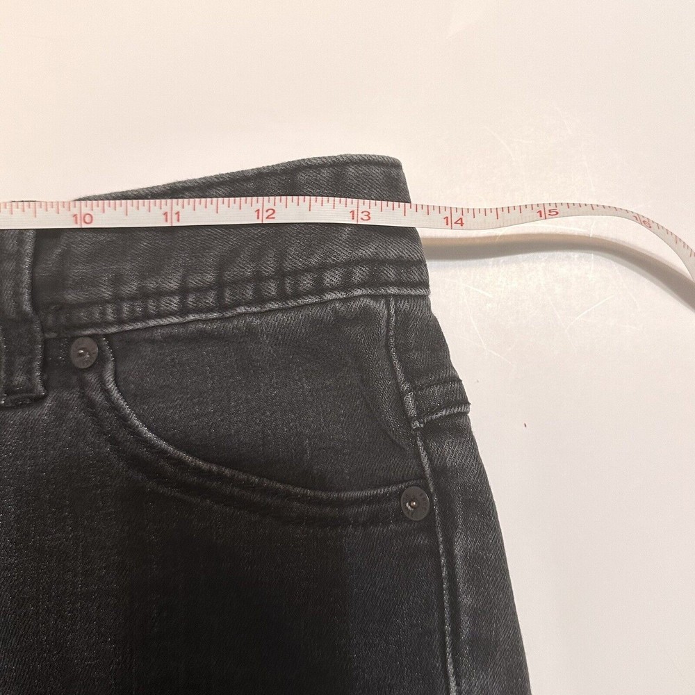 Free People Jeans Womens Size 25 Black Denim Pants Raw Hem Distressed 27x24 - Picture 6 of 8